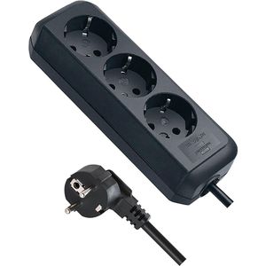 3-voudig Stekkerdoos met 15m kabel - Eco-Line - zwart