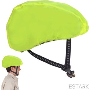 ESTARK® Fluo Helmhoes - Reflecterende Gele Helm Cover - Waterdichte bescherming voor fietshelmen - Reflecterend - Fluo Geel - Regenhoes helm - Helmovertrek - Helmhoes fietshelm - Waterdicht - Geel Extra Zichtbaarheid - Fietshelm hoes