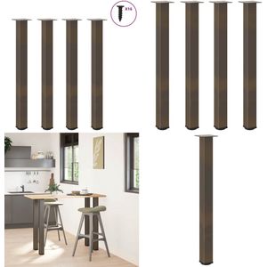 vidaXL Salontafelpoten 4 st 100-102 cm staal naturel - Salontafelpoot - Salontafelpoten - Tafelpoot - Meubeltafelpoot