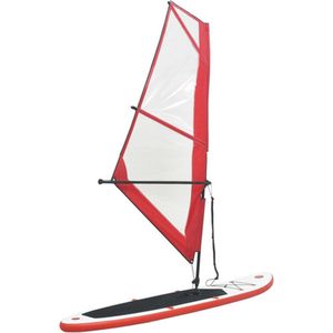 vidaXL Stand-up paddleboard opblaasbaar met zeilset rood en wit