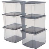 IRIS Useful Storage Box Opbergbox - 30L - Kunststof - Grijs - Set van 6