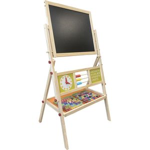 Multifunctioneel educatief houten tekenbord voor kinderen – schoolbord – whiteboard – krijtbord - V.A. 3 jaar