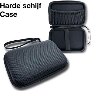 Harde Schijf Tas - 2,5 inch – etui / case voor Oplader, Powerbank, Pennen of Make-up.  Ideale draagbare hardcase hoes – binnenmaten 90 x 145 x 30 – zwart