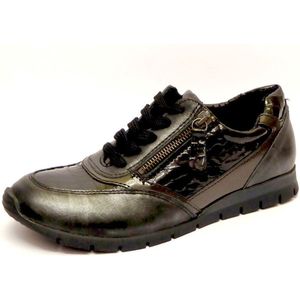 Aco Dames Sneaker 0453/6207-01-16 Donkergrijs/Zwart Metallic - Maat 37