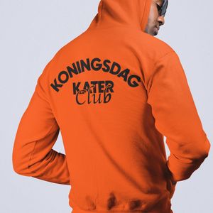 Oranje Koningsdag Hoodie Koningsdag Kater Club - MAAT S - Feestkleding & Carnavalskleding