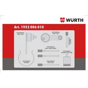 Wurth - Set timinggereedschap 8-delig, voor PSA Group 1.6-2.0, diesel - Set timinggereedschap 8-delig, voor PSA Group 1.6-2.0, diesel x 1 st Lengte 240 mm