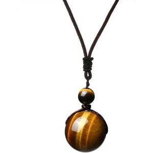 Geel Tijgeroog - Bollen edelsteen ketting met helende werking