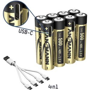Ansmann 1311-0031 Oplaadbare AAA batterij (potlood) Lithium 400 mAh 1.5 V 8 stuk(s)