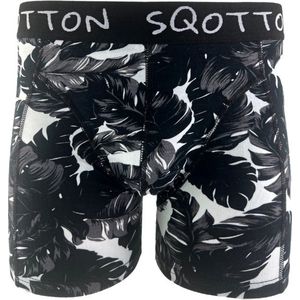 Boxershort - SQOTTON® - Jungle - Zwart/Wit - Maat XXL