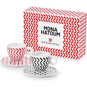 illy Art Collection Mona Hatoum Cappuccino Kop en Schotel 2 stuks