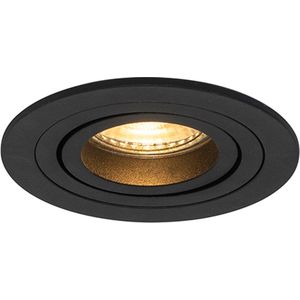 QAZQA rondoo - Moderne Inbouwspot - 1 lichts - Ø 9.2 cm - Zwart - Woonkamer | Slaapkamer | Keuken