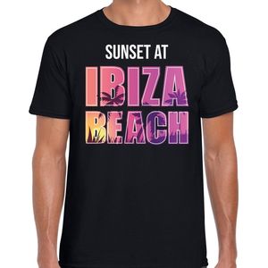 Sunset beach t-shirt / shirt Sunset at Ibiza Beach voor heren - zwart - Beach party outfit / kleding/ verkleedkleding/ carnaval shirt S