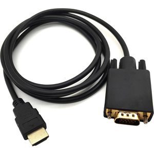 HDMI naar VGA Kabel 1.8 Meter - HDMI VGA Kabel - HDMI naar VGA Converter Kabel 1080p HD Kwaliteit - Zwart