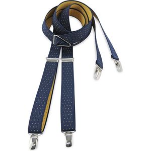 We Love Ties - Bretels - 100% made in NL, smal Tiny Dots - blauw / geel