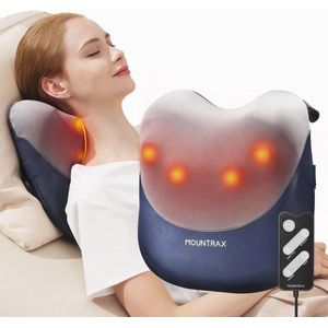 Rugmassageapparaat met warmte | Draagbaar Shiatsu Massagekussen voor Nek en Rug | Diepe Weefsel Pijnverlichting