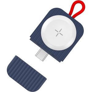 DrPhone MCM2 Draadloze Magnetische USB-C Oplader– 2.5W - Geschikt voor iOS Smartwatch 38/40/41/42/44/45mm Series - Veilig & Stabiel Opladen - Blauw