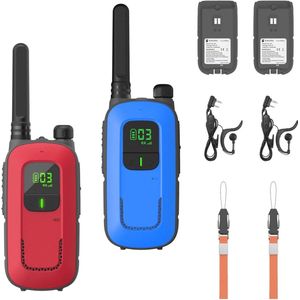 Walkietalkie voor Kinderen met 16 Kanalen en Zaklamp - 4 km Bereik voor Avontuur en Outdoor Activiteiten - 2 Stuks