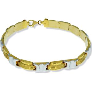 Gouden fantasie armband 21.5 cm 7.6 mm 14 karaats