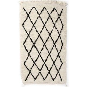 Vloerkleed voor kinderkamer - Marokkaans tapijt Beni Ourain - 100 x 60cm - Handgeweven vloerkleed - Speelkleed voor kinderen
