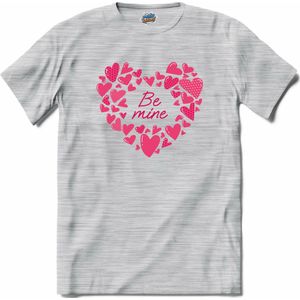 Be Mine | Valentijn - Valentijnsdag - Cadeau - Kado - T-Shirt - Unisex - Donker Grijs - Gemêleerd - Maat 4XL