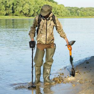 Metal Detector Metal Search Device voor professionals en beginners waterdicht Ø22 cm zoekspoel aluminium zwart 23 x 22 x 114-135 cm