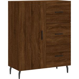 VidaXL Dressoir 69,5x34x90 cm Bewerkt Hout Bruineikenkleurig