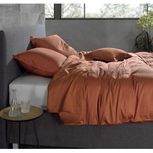 ZoHome Satinado Dekbedovertrek - Eenpersoons - 140x200/220 cm - Copper Orange