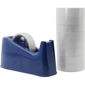 Tape Dispenser met Antislip Basis - Blauw - Geschikt voor Diverse Tapeformaten