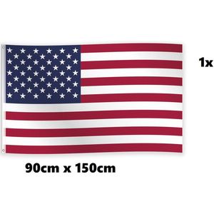 Vlag USA 90cm x 150cm - Verenigde Staten Landen festival thema feest fun verjaardag Amerika U.S.