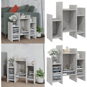 vidaXL Bijzetkast 60x26x60 cm bewerkt hout betongrijs - Bijzetkast - Bijzetkasten - Zijkast - Zijkasten