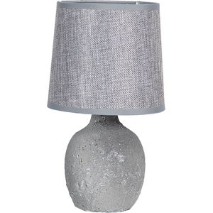 Clayre & Eef Tafellamp Ø 15x26 cm Grijs Keramiek Rond Bureaulamp