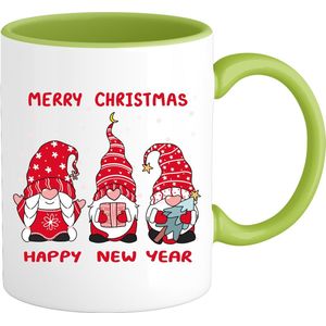 Christmas Gnomies - Foute kersttrui kerstcadeau - Dames / Heren / Unisex Kleding - Grappige Kerst Outfit - Mok - Appel Groen