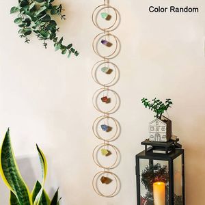 Crystal 7 Chakra Gemstone Hang Decoratie | Meditatie Accessoire | Ruwe Stenen Hanger | Muurdecoratie | Steen Hanger | Stenen Accessoires | Zen | Mediteren | Hangend Ornament | Yoga | Reiki | 90 cm