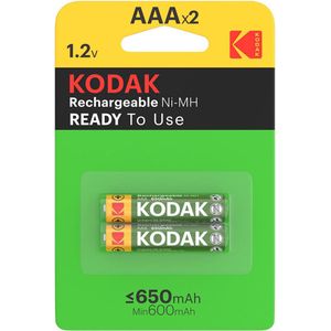Kodak 30955042, Oplaadbare batterij, AAA, Nikkel-Metaalhydride (NiMH), 1,2 V, 2 stuk(s), 600mAh