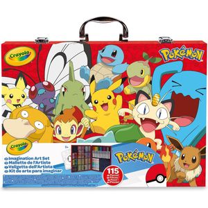 Crayola - Pokémon-kunstenaarskoffer, Creatieve Set met 115 Delen, vanaf 5 jaar