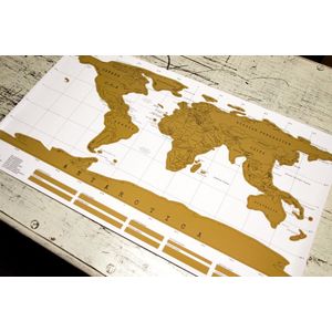Wereldkaart kraskaart scratch map - Kras bezochte bestemmingen weg - 88 x 52 cm - Kras wereld kaart