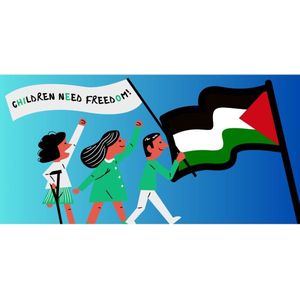 Children Need Freedom - Palestina Spandoek 75x150cm