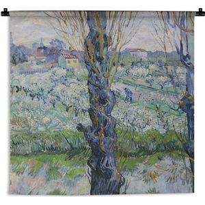 Wandkleed - Wanddoek - Zicht op Arles - Vincent van Gogh - 120x120 cm - Wandtapijt