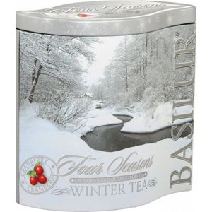 BASILUR Winter Tea - Losbladige zwarte Ceylon-thee met toevoeging van veenbessen in een decoratief blikje, 100 g