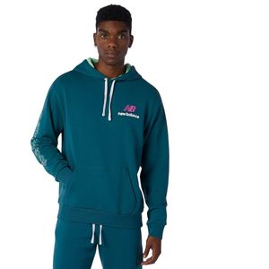 New Balance Athletics Clash Hoodie MT13564MTL, Mannen, Blauw, Sweatshirt, maat: XL