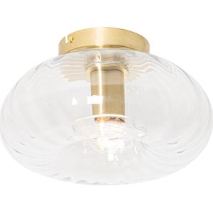 QAZQA ayesha - Art Deco Plafondlamp - 1 lichts - Ø 27 cm - Goud - Woonkamers-sSlaapkamers-sKeuken