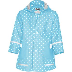 Playshoes - Regenjas voor kinderen - Stippen - Turquoise - maat 140cm