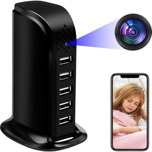 Spionagecamera verborgen mini-camera wifi 5G 24G 1080p HD draadloos USB-oplader - bewegingsdetectie - thuisbewaking