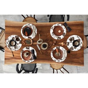 Ronde placemats - Onderlegger - Placemats rond - Vintage - Kerst - Patronen - December - 6 stuks - Kerst - Cadeau - Kerstcadeau voor mannen, vrouwen en kinderen