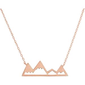 Fate Jewellery Ketting FJ4035 - Travellers Collection - Mountains - 925 Zilver, rosé verguld - 45mc + 5cm
