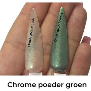 Chrome poeder 10ml groen - Nailart - Chrome poeder nagels - Nagelsalon - Nagelstyliste - Nepnagels - Nail art poeder - Nails