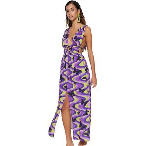 Trendyol Strandkleding Luipaardprint Maxi Geweven Splitjurk Tbess22El0731