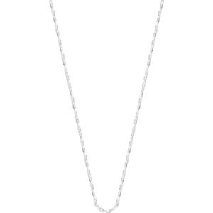 Lucardi Dames Ketting - Echt Zilver - Ketting - Cadeau - 50 cm - Zilverkleurig