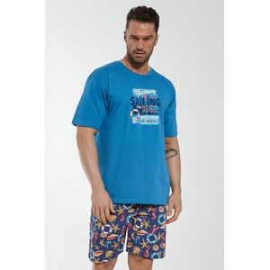Cornette Katoenen Pyjama Heren Volwassenen | Korte Mouw Korte Broek | Shortama Heren | Pyama Heren Volwassenen | Sailing 326/141 XXL