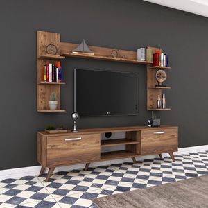 Emob- TV Meubel Wren TV-meubel | 18mm Melamine | Notenhout - 180cm - Bruin